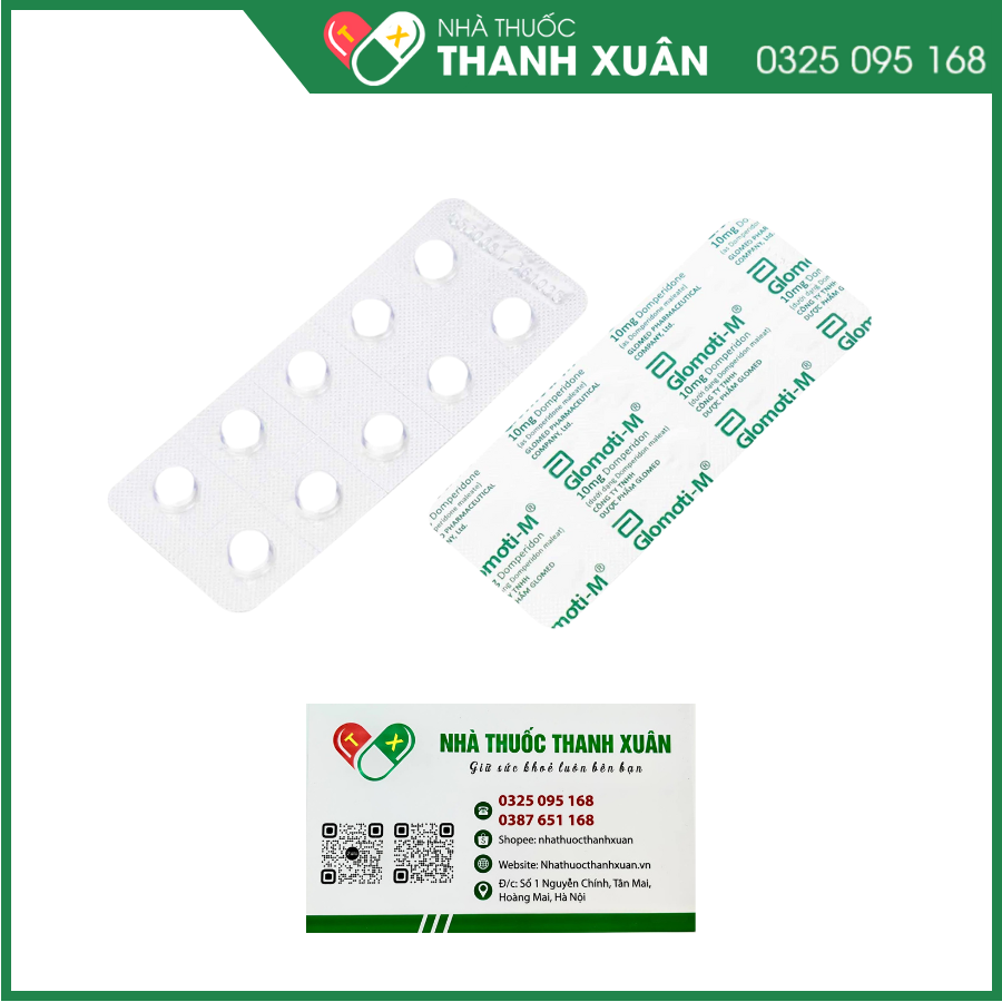 Glomoti M - Điều trị triệu chứng buồn nôn, nôn, chướng bụng, ợ hơi